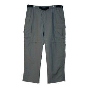 Lands' End Convertible Zip Off Cargo Pants Gray Nylon Hiking Outdoor‎ 36-38